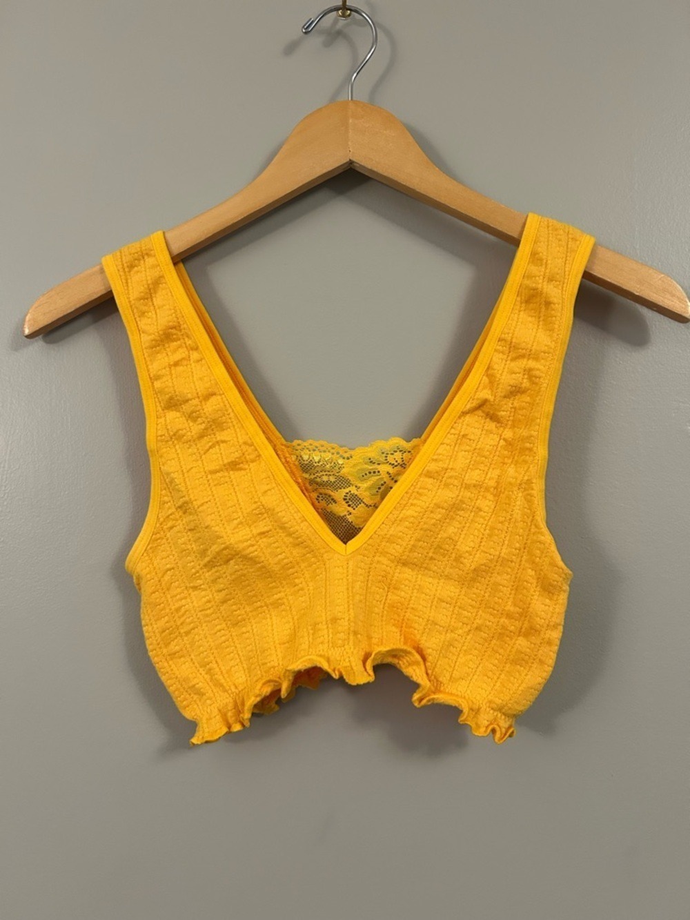 Anthropologie Bright Yellow Terry Bralette XS/S